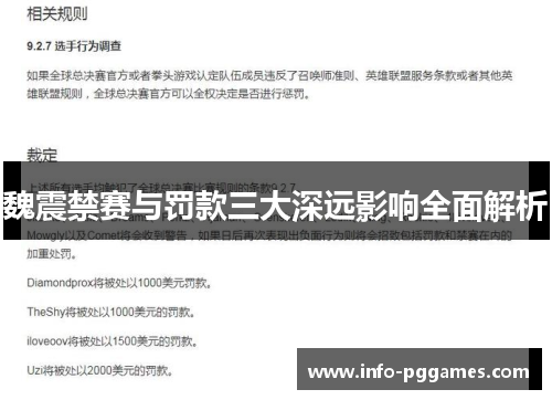 魏震禁赛与罚款三大深远影响全面解析